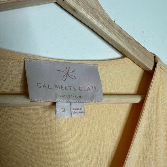 Gal Meets Glam | Vanessa Button-Down Linen Blend Dress in Butter Yellow - 2 - Picture 7 of 10